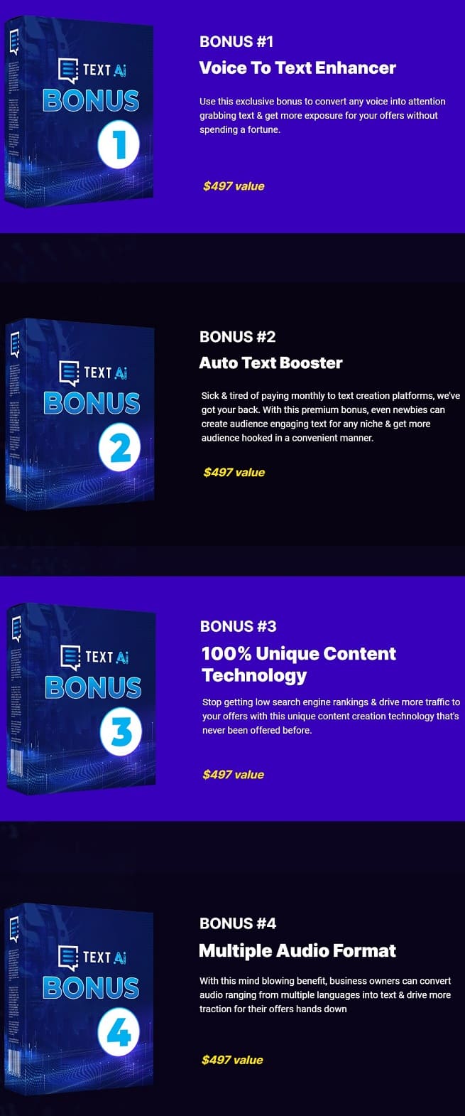 TEXT AI BONUS