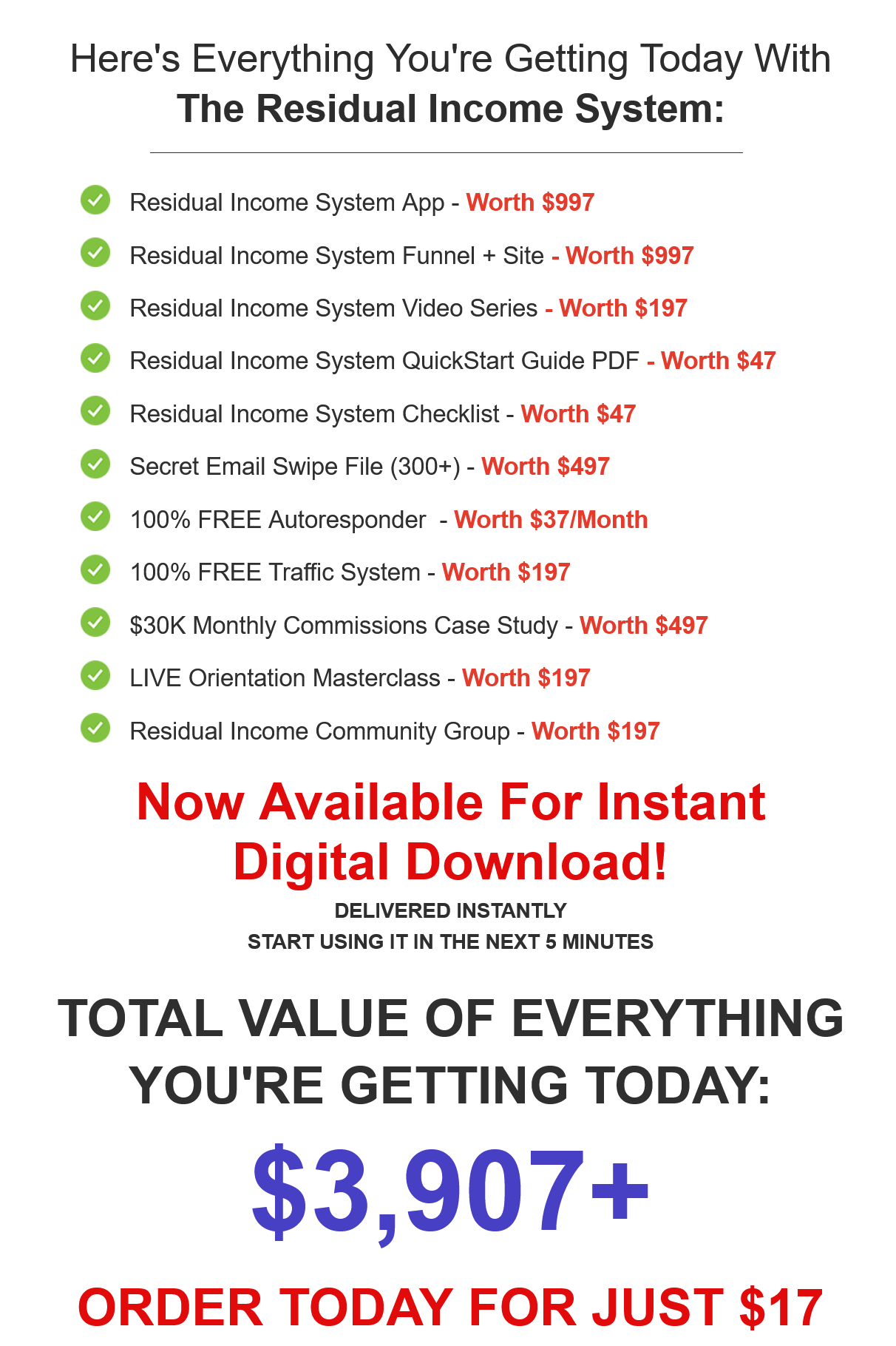 Residual Income System FE