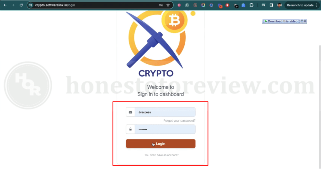 Crypto Cloud-login