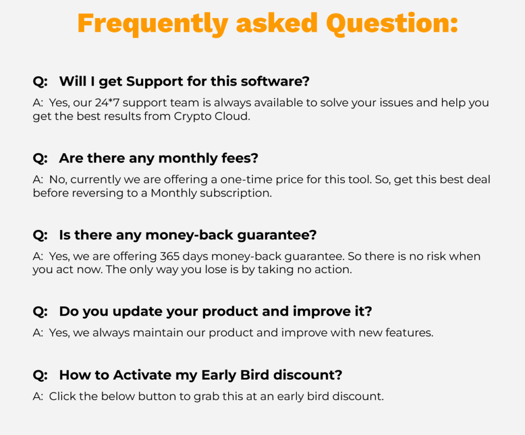 Crypto Cloud Frequently asked Question